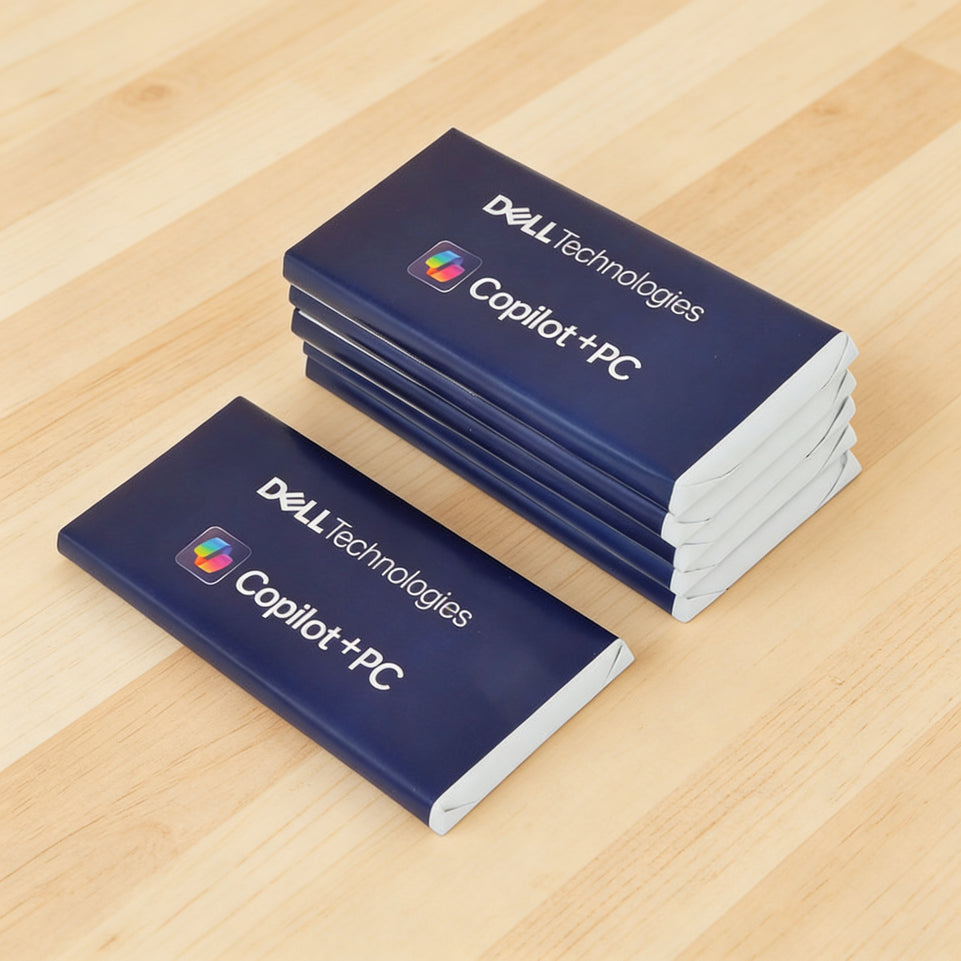 Set of 10 corporate branded loose plain milk chocolate bar