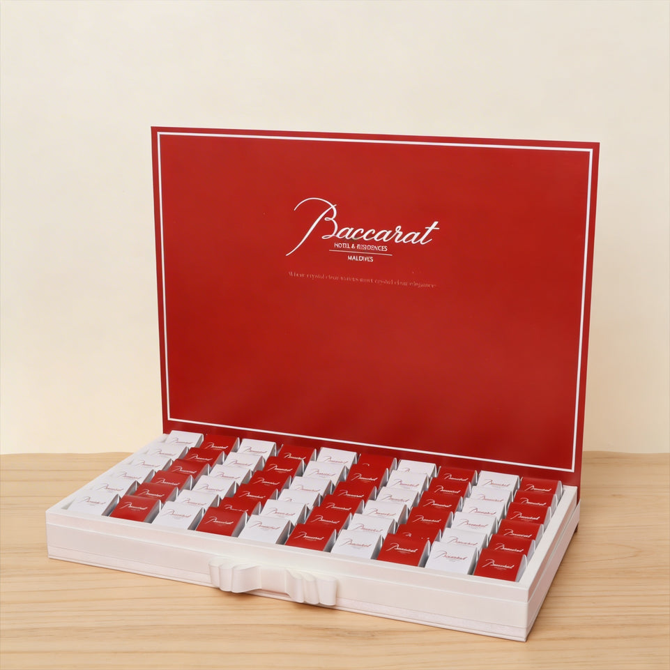 Corporate customized premium chocolate medium tray with acrylic customized backdrop