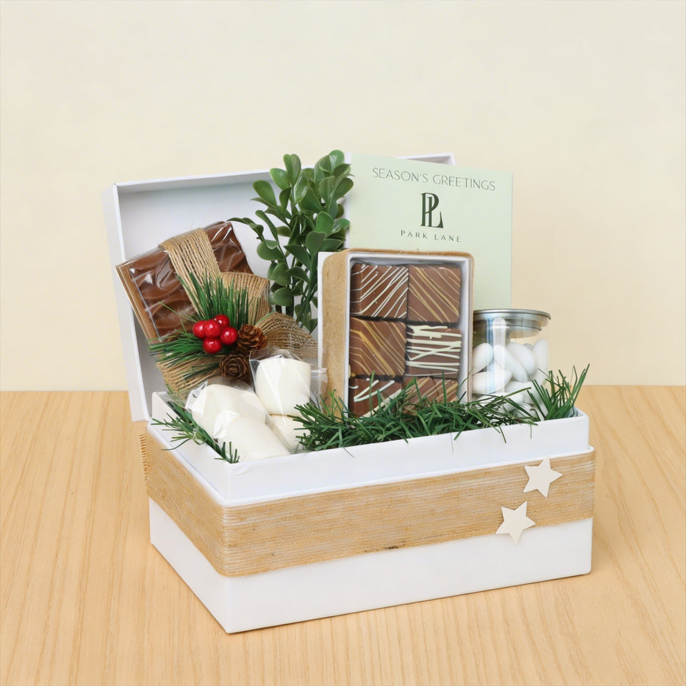 Corporate customized christmas design premium chocolate hamper