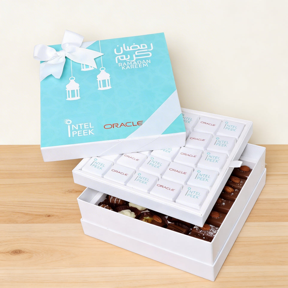 Corporate customized ramadan designed chocolate 2-layer hard box