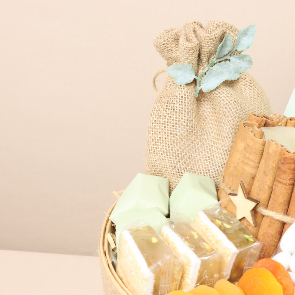 Corporate customized Ramadan kareem chocolate & nuts bucket hamper