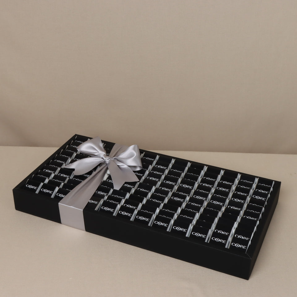 Corporate branded chocolate medium leather tray