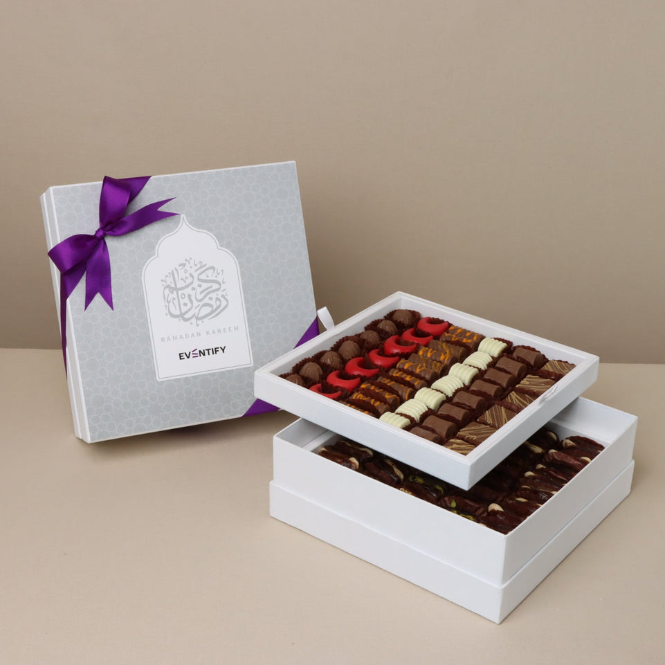 Corporate customized top card Ramadan kareem designed 2 layer hard box