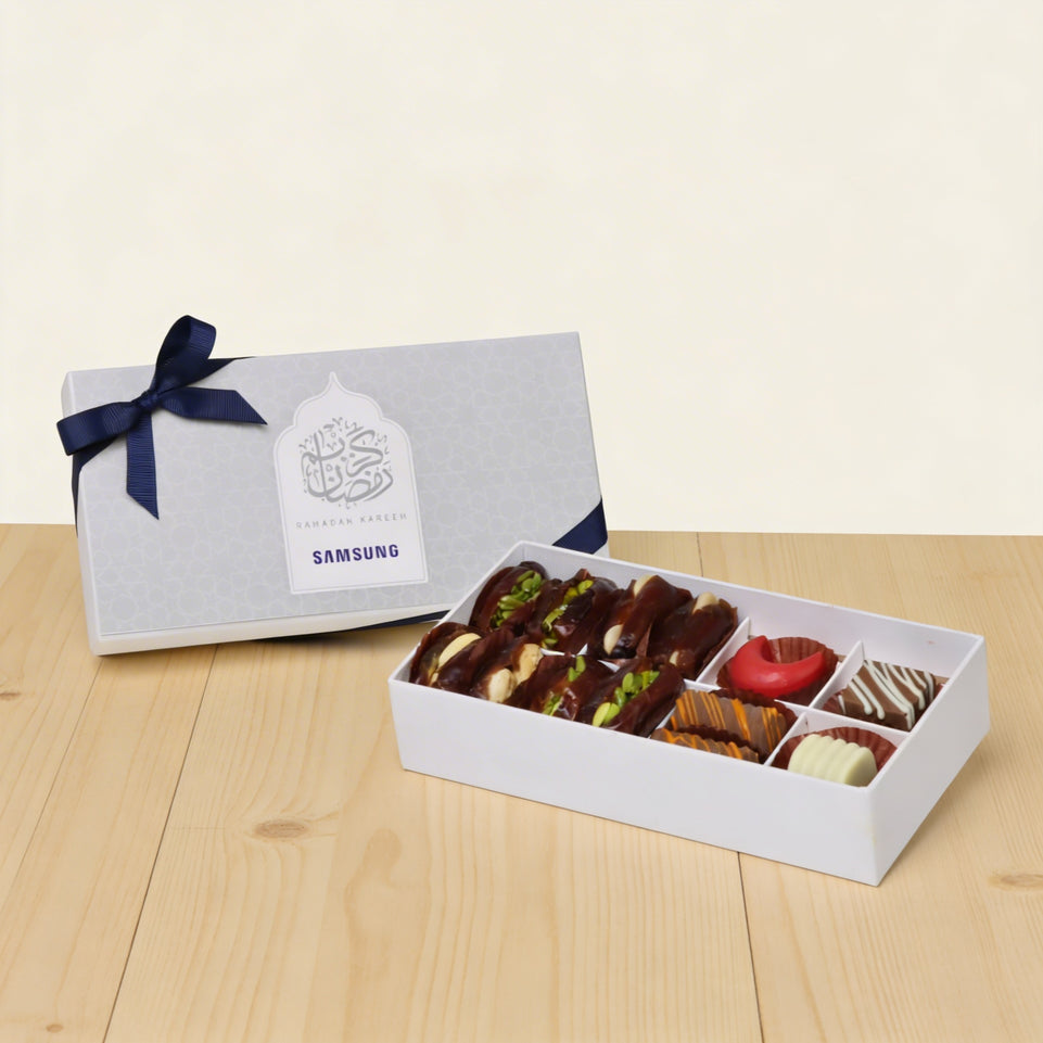 Set of 6 Corporate customized top card ramadan kareem designed 8P hard box