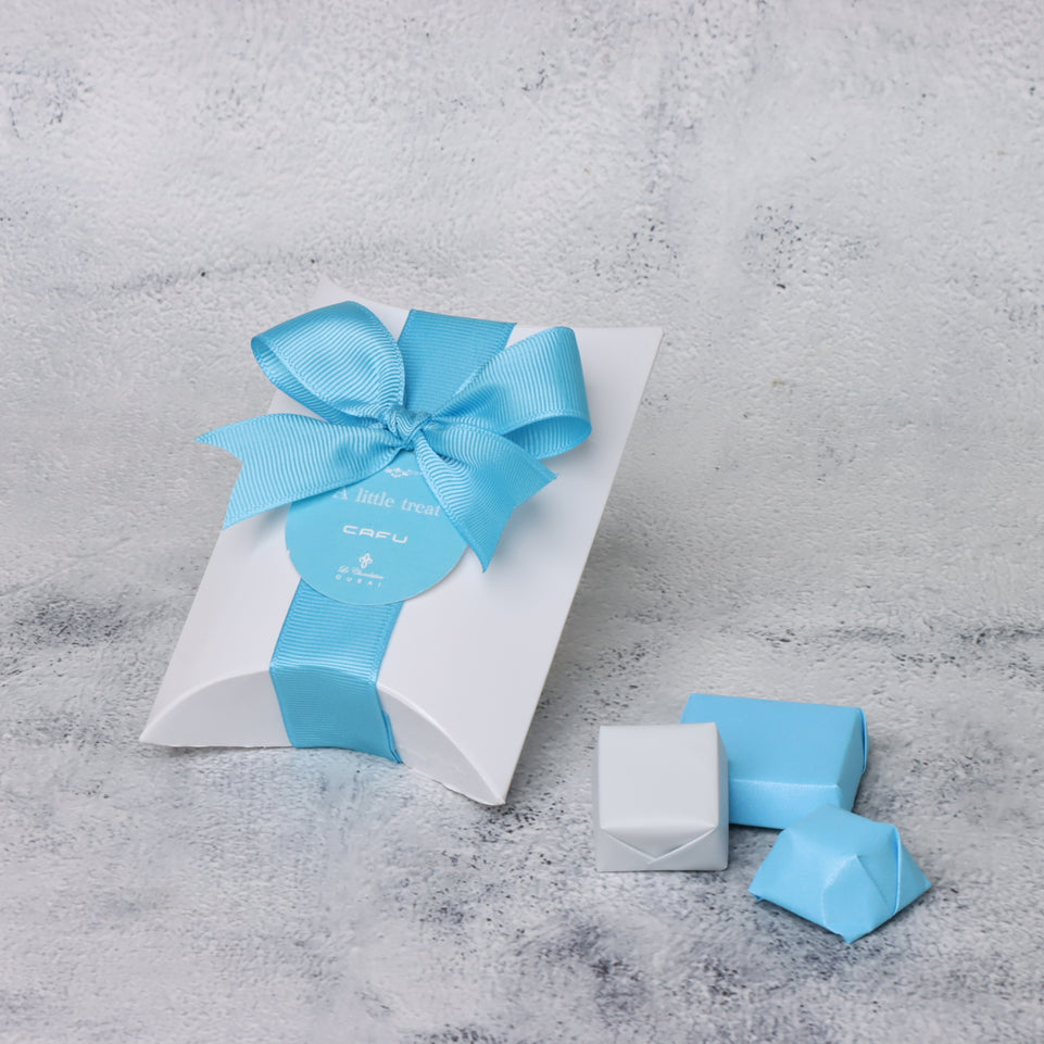 Corporate customized logo tag chocolate pillow box