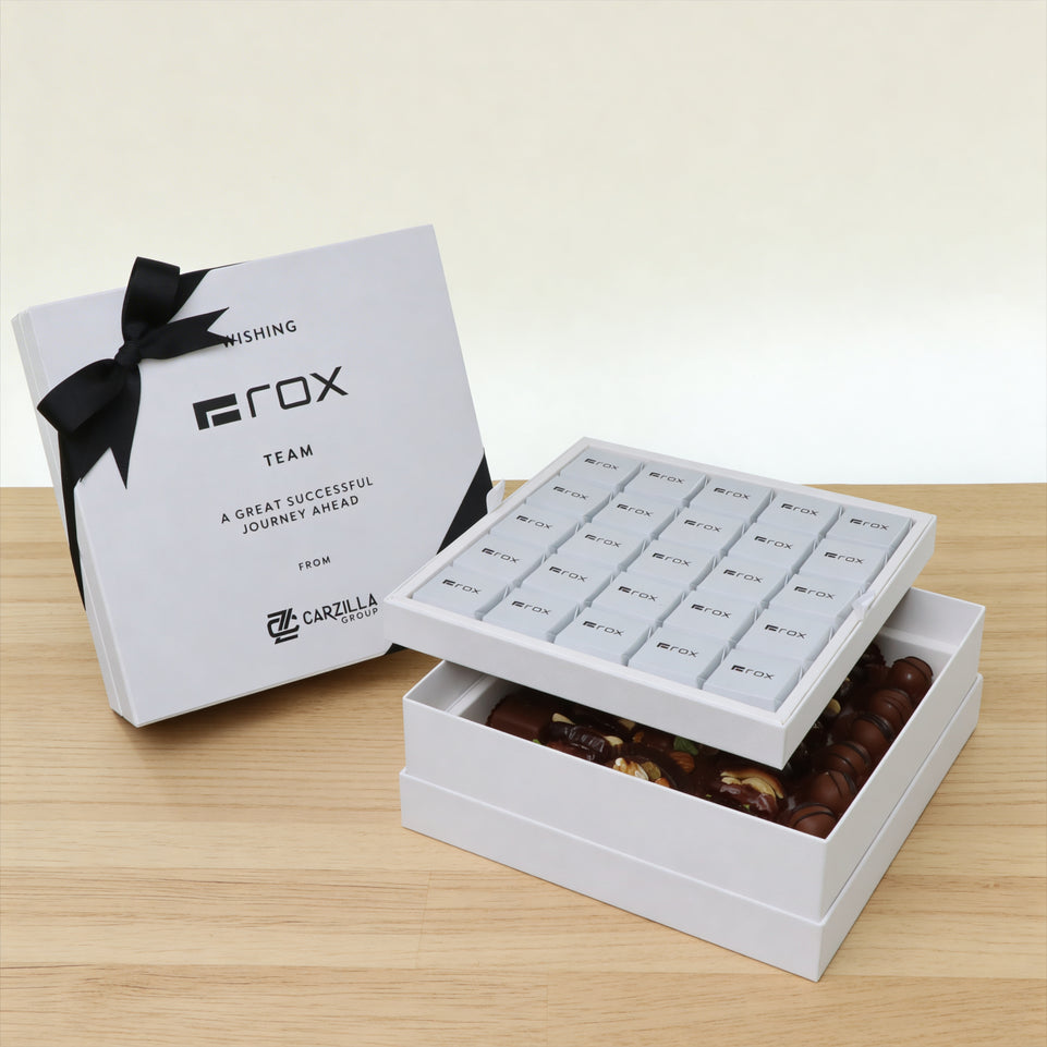 Corporate customized premium chocolate 2-layer hard box