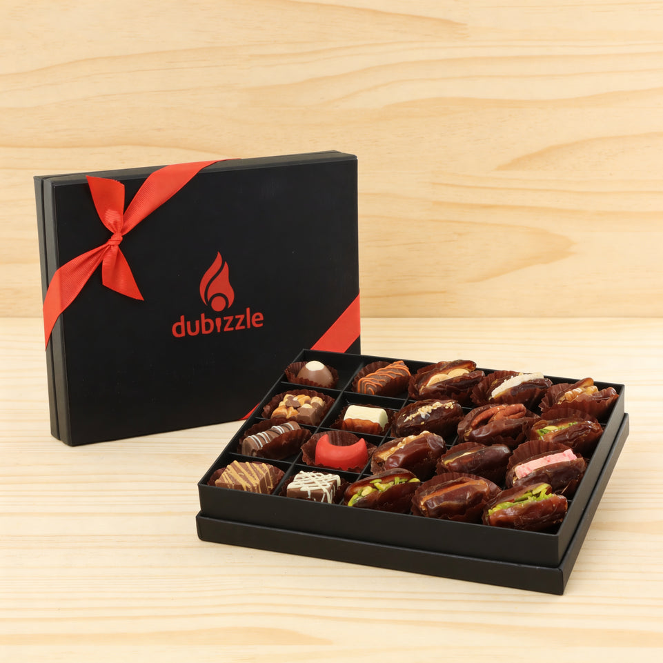 Set of 3 Corporate customized premium chocolate & dates 20P hard box