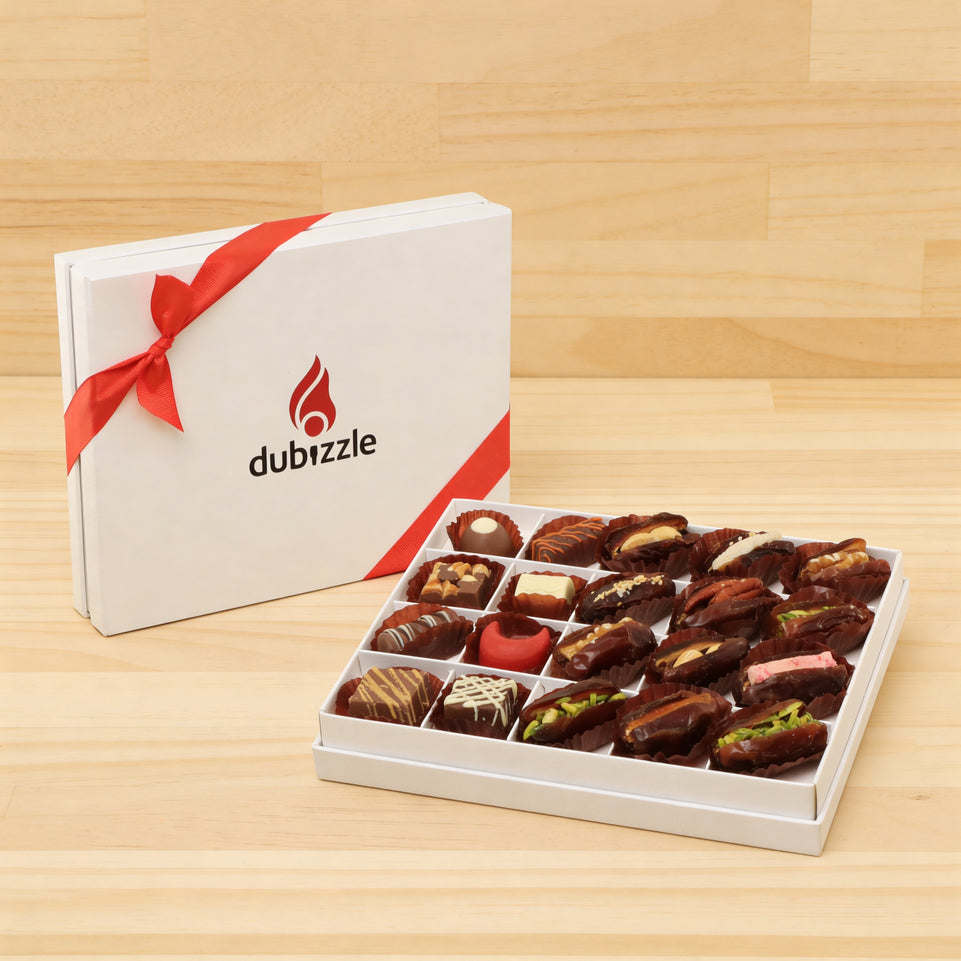 Set of 3 Corporate customized premium chocolate & dates 20P hard box