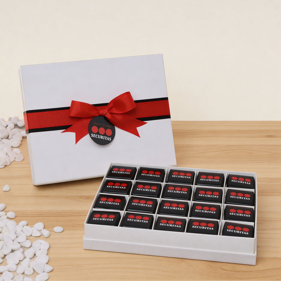 Set of 3 Corporate branded chocolate 20-piece hard box