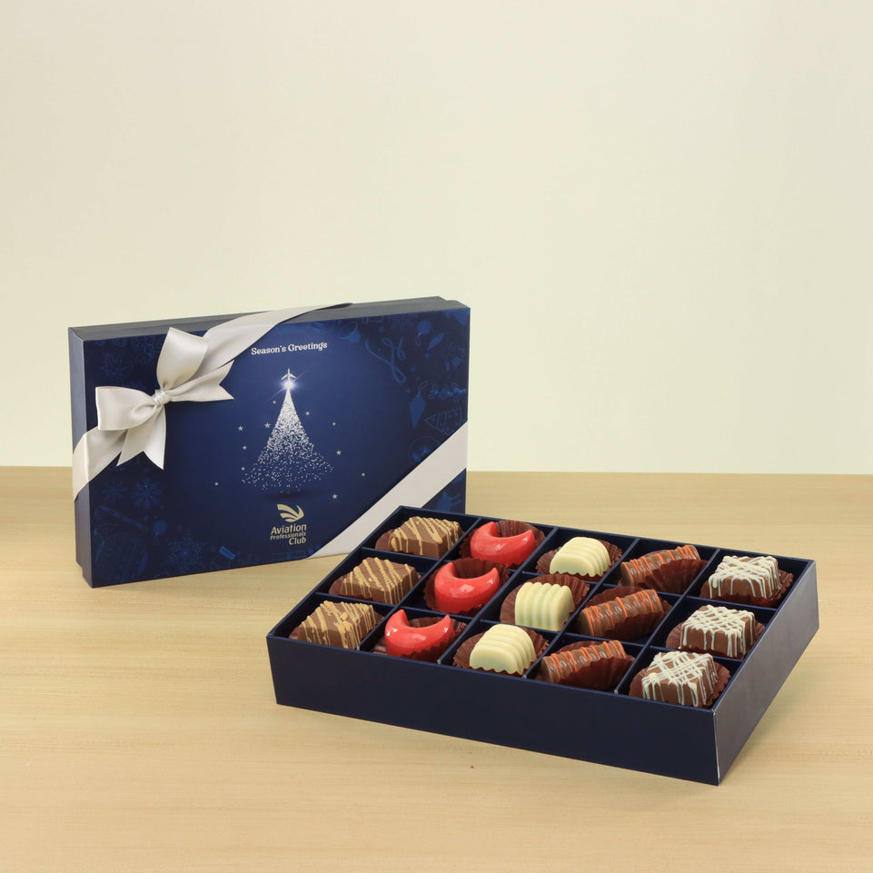 Corporate customized premium chocolate printed 15P hard box
