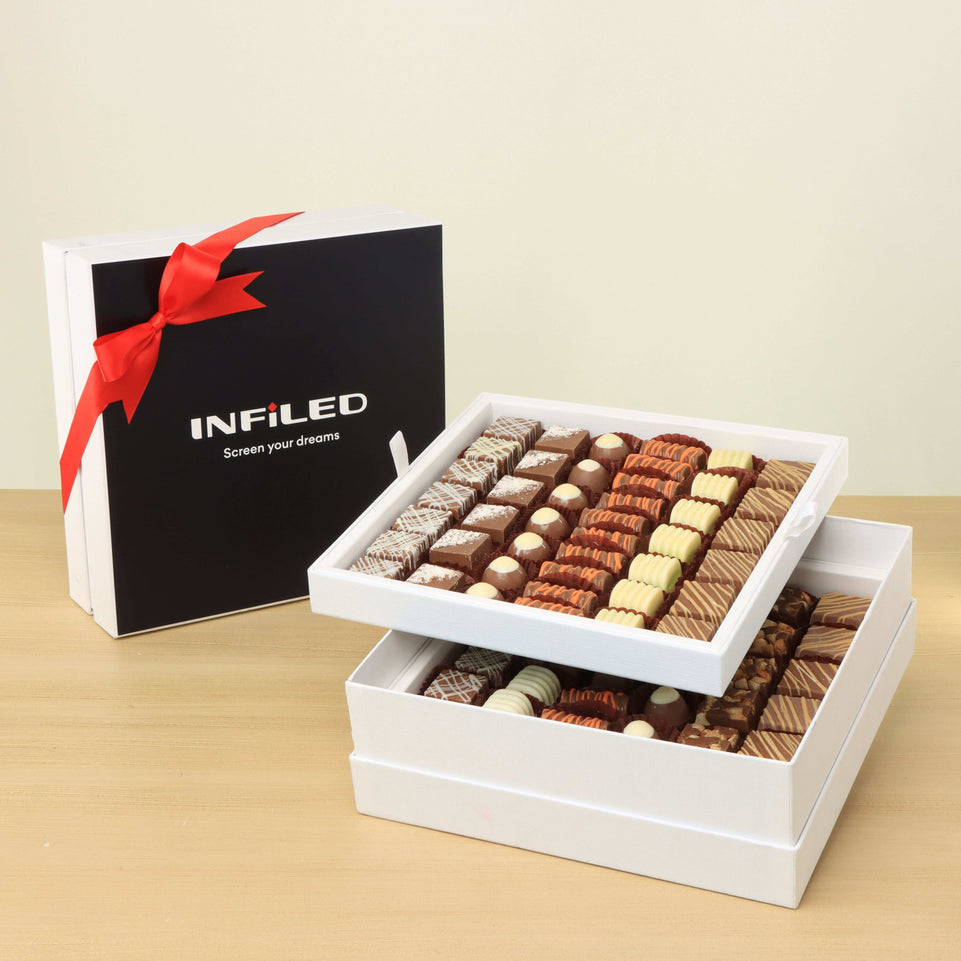 Corporate customized premium chocolate 2-layer hard box