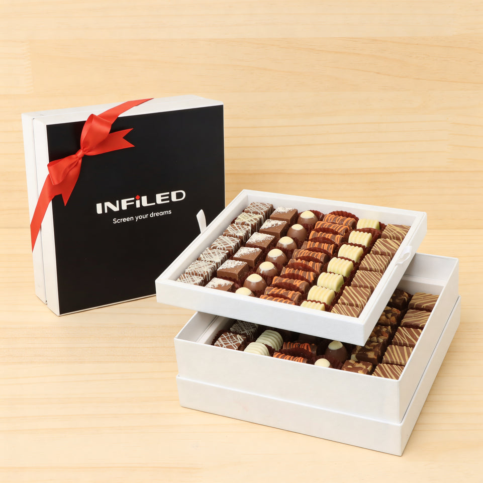 Corporate customized premium chocolate 2-layer hard box