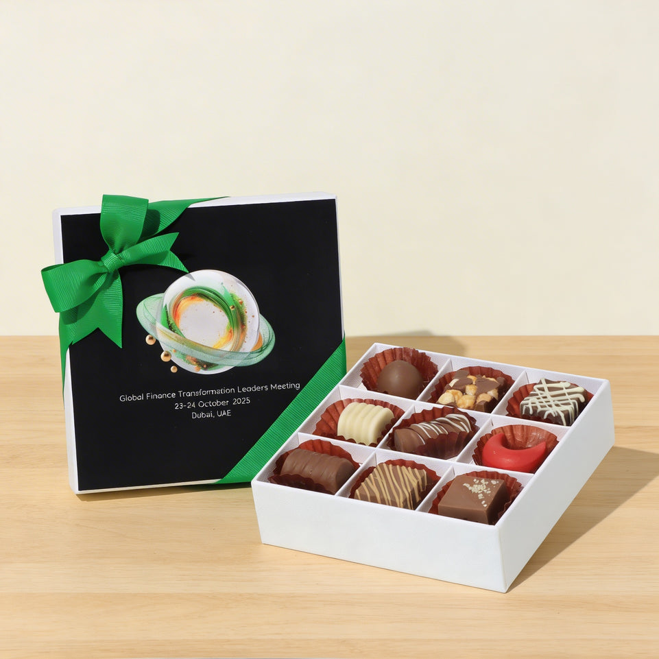 Set of 5 corporate customized premium chocolate 9P hard box