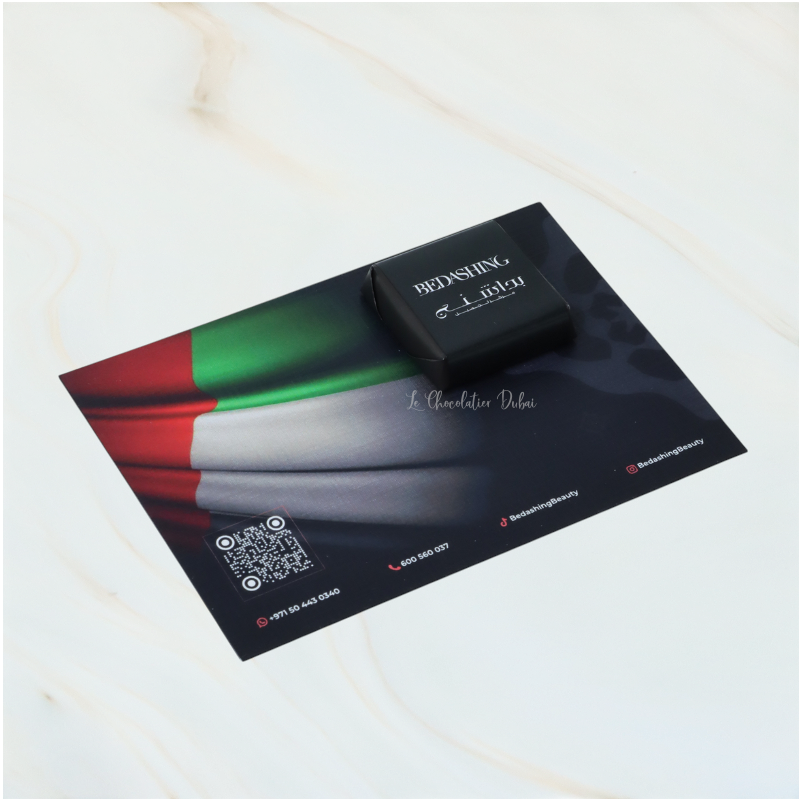 Set of 50 national day designed corporate branded chocolate card