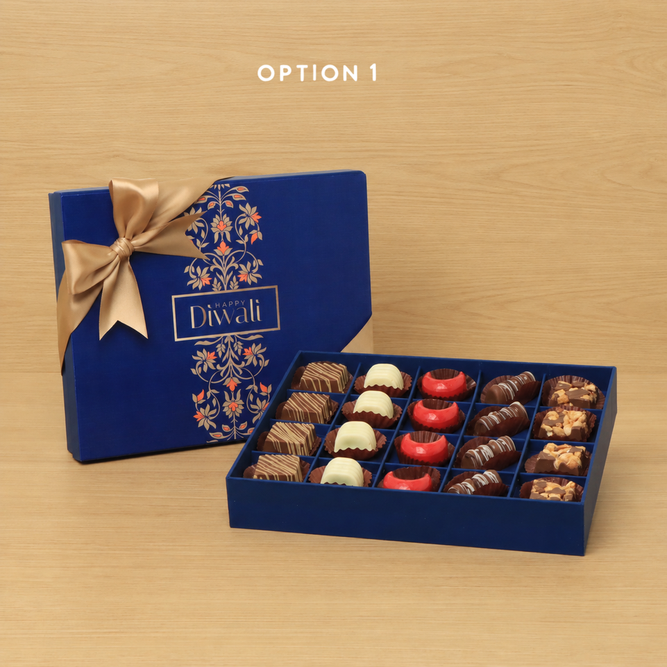 Happy Diwali floral designed premium chocolate 20P hard box