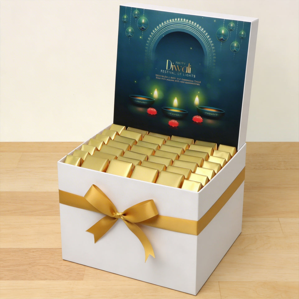 Happy diwali designed premium chocolate large hamper