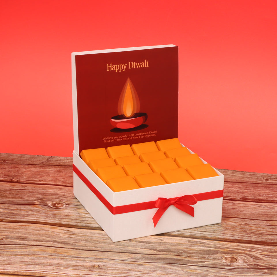Happy diwali candle red designed premium chocolate medium hamper