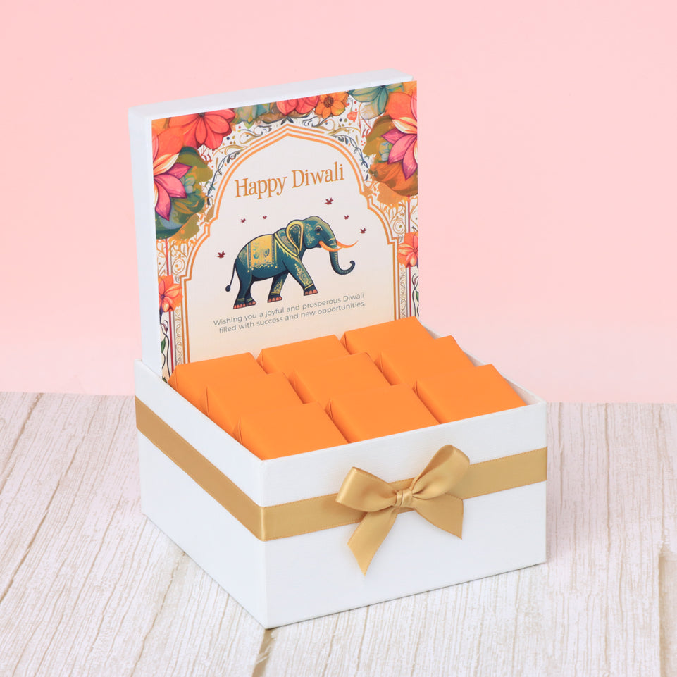 Floral elephant diwali designed premium chocolate small hamper