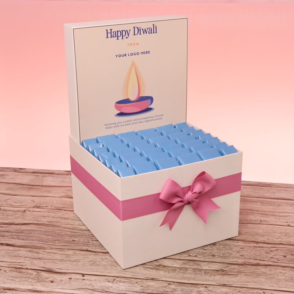 Corporate customized diwali pink designed premium chocolate large hamper