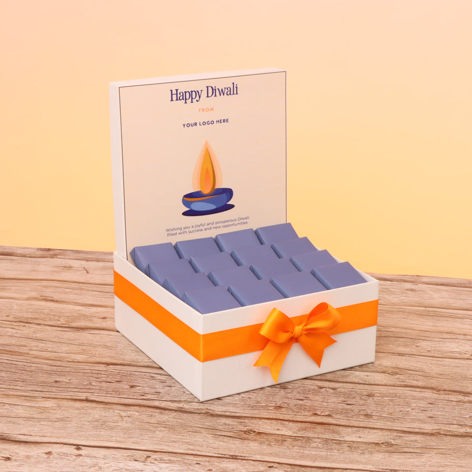 Corporate customized diwali blue designed premium chocolate medium hamper