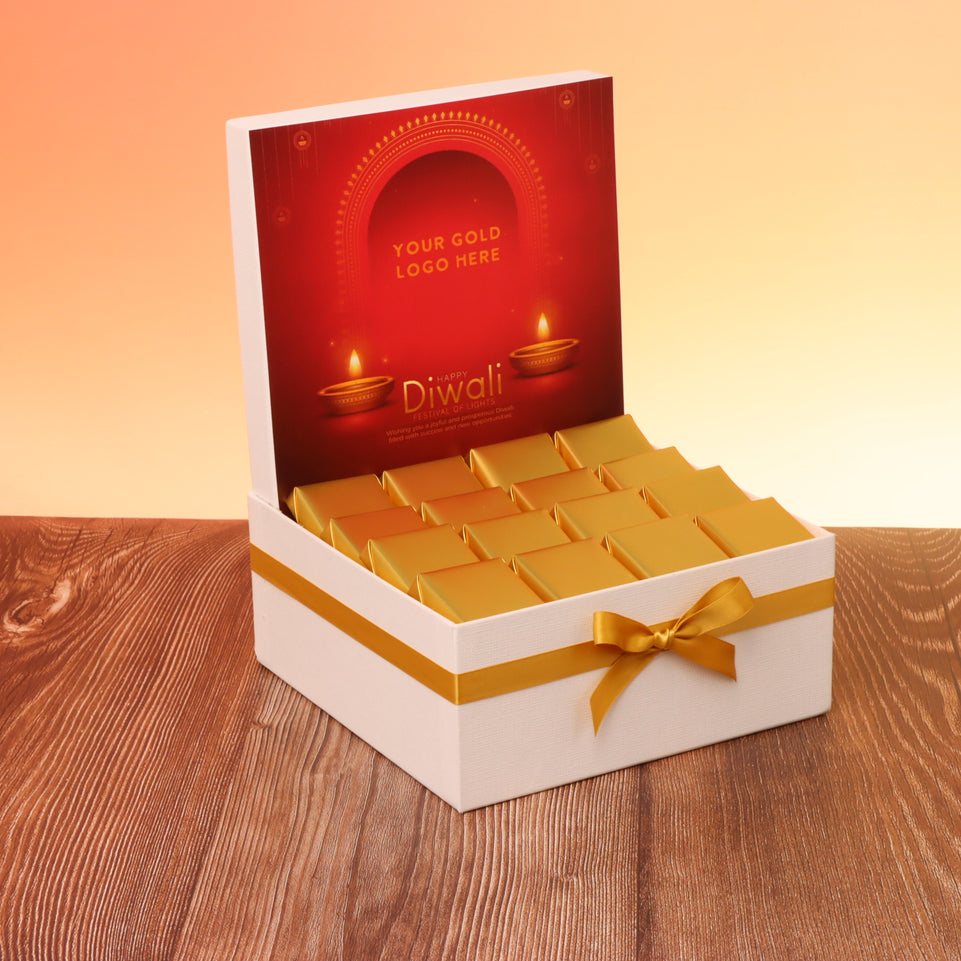 Corporate customized diwali candle frame designed premium chocolate medium hamper