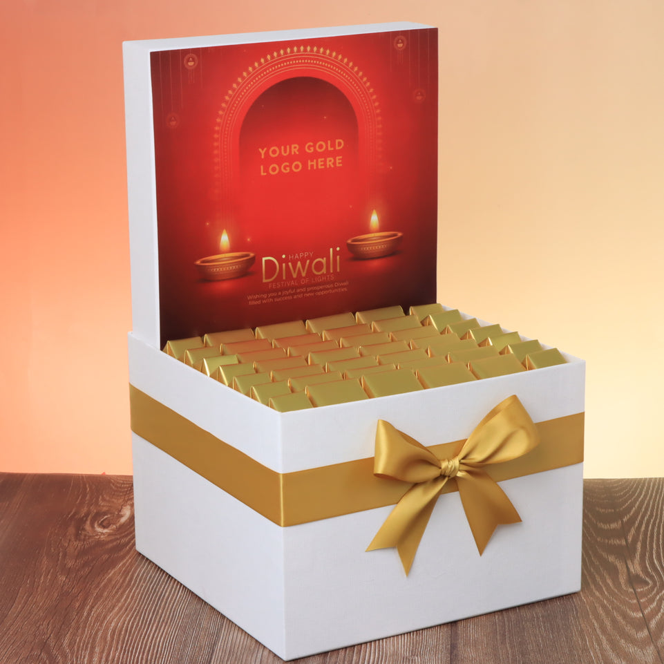 Corporate customized diwali candle frame designed premium chocolate large hamper