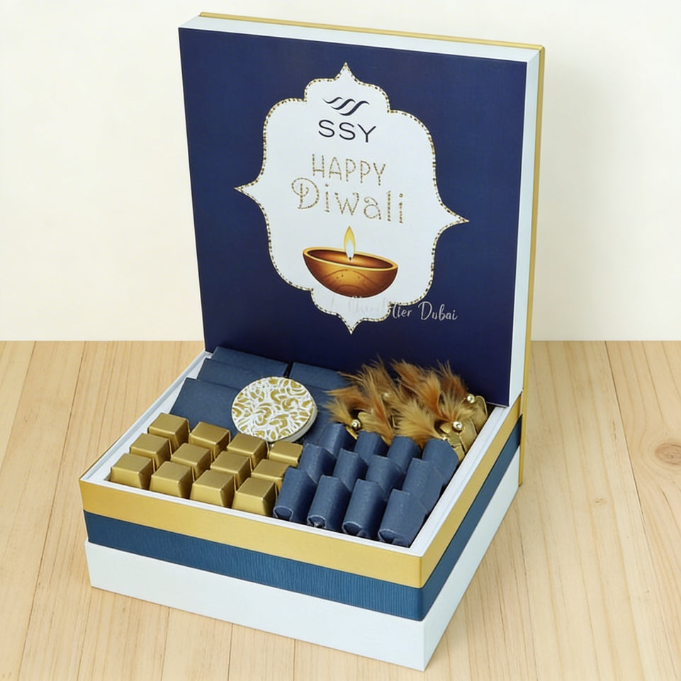 Corporate customized diwali designed premium chocolate large hamper