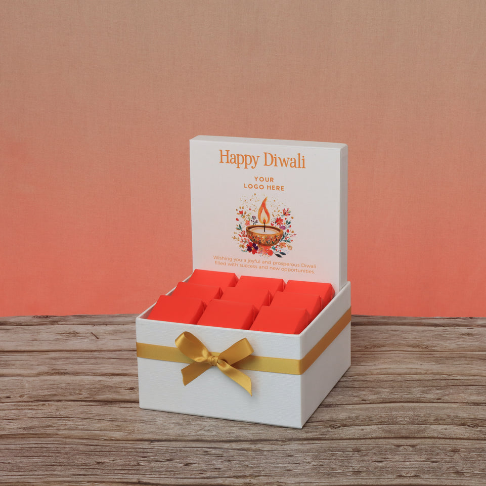 Corporate customized diwali floral radiance designed premium chocolate small hamper