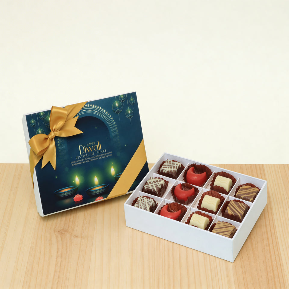 Diwali candle lights designed premium chocolate 12P hard box