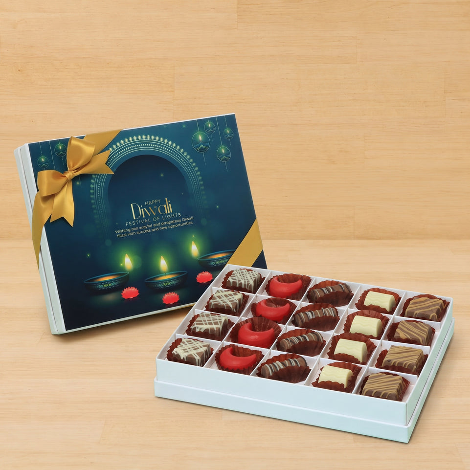 Happy Diwali candle lights designed premium chocolate 20P hard box