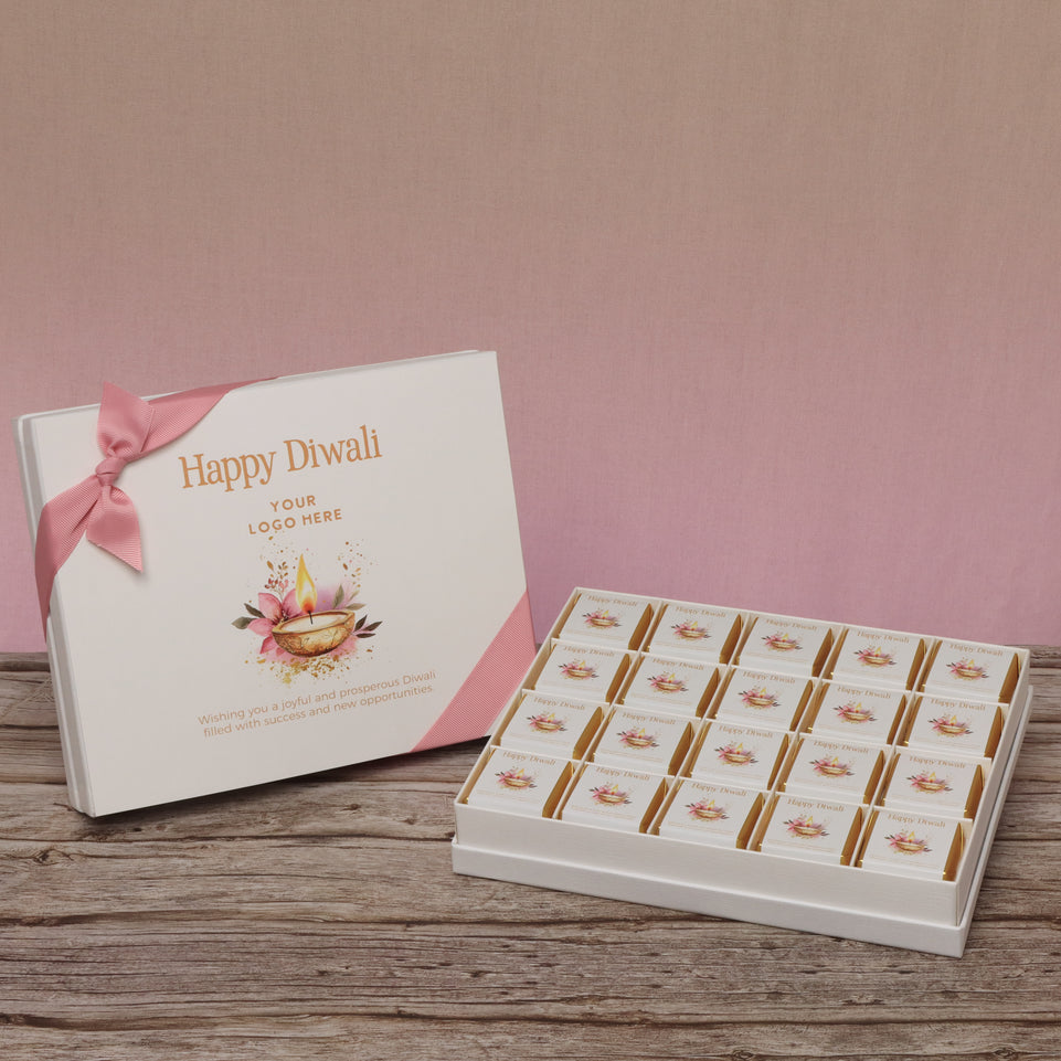 Set of 3 corporate customized floral candle lights designed premium chocolate 20p hard box