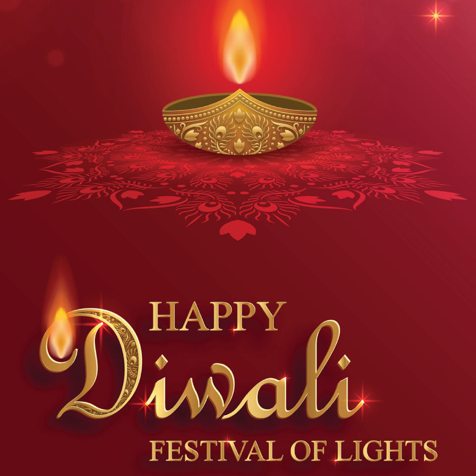 Diwali dia candle flame greeting card
