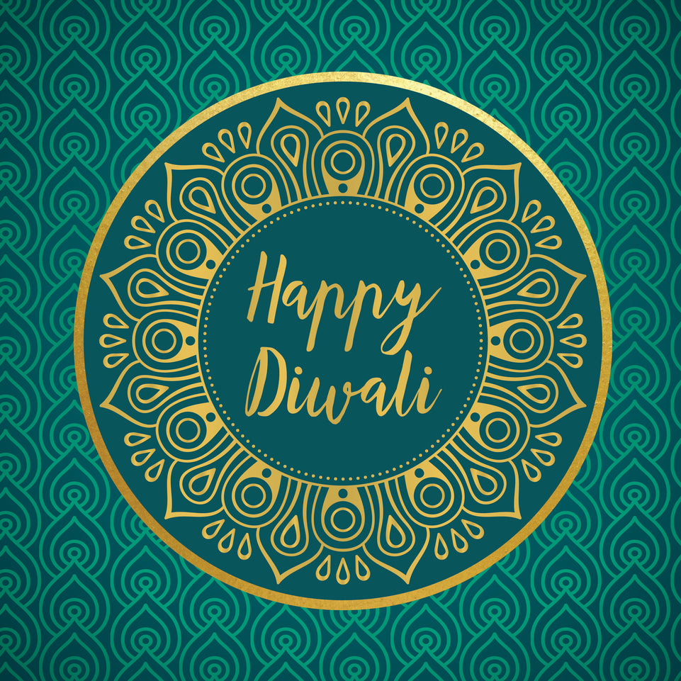 Diwali indian mandala pattern greeting card
