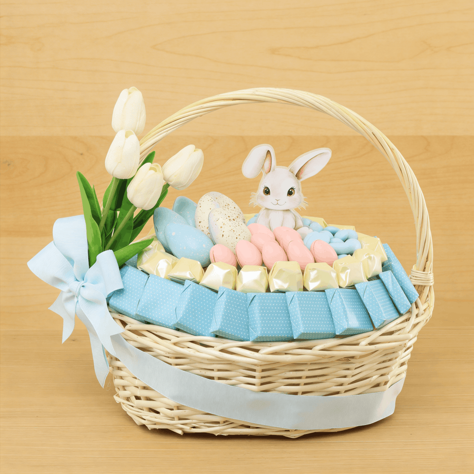 Happy Easter designed premium chocolate medium basket