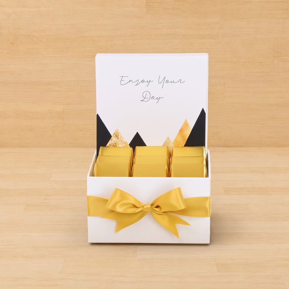 Enjoy your day geometric designed premium chocolate small hamper
