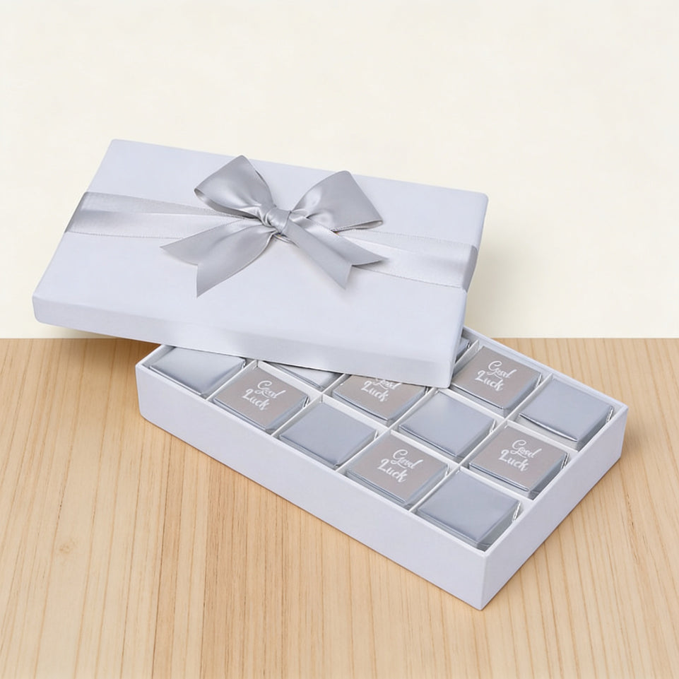 Good luck classic silver designed 15-piece premium chocolate hard box