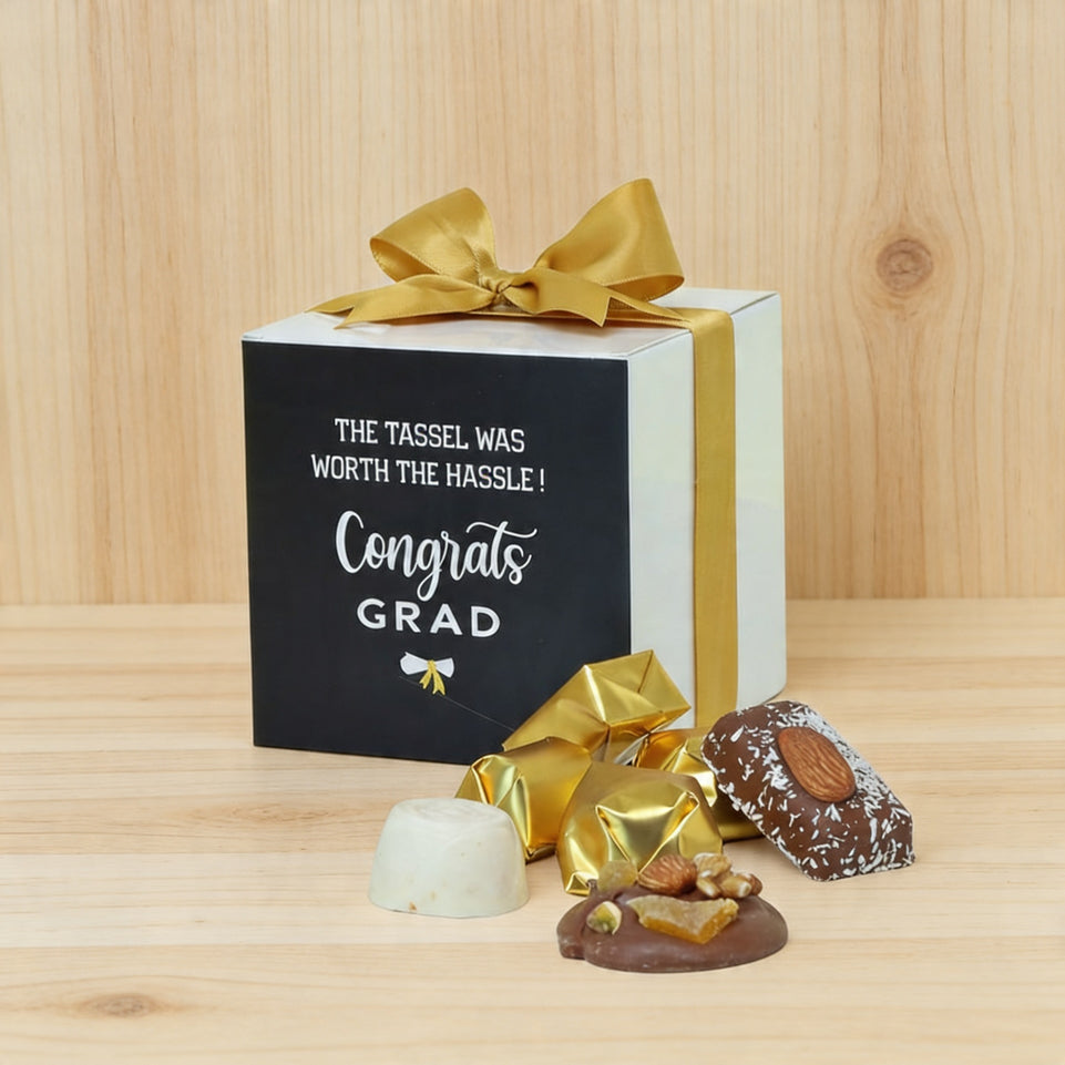 Set of 20 Graduation designed premium chocolate cube soft box