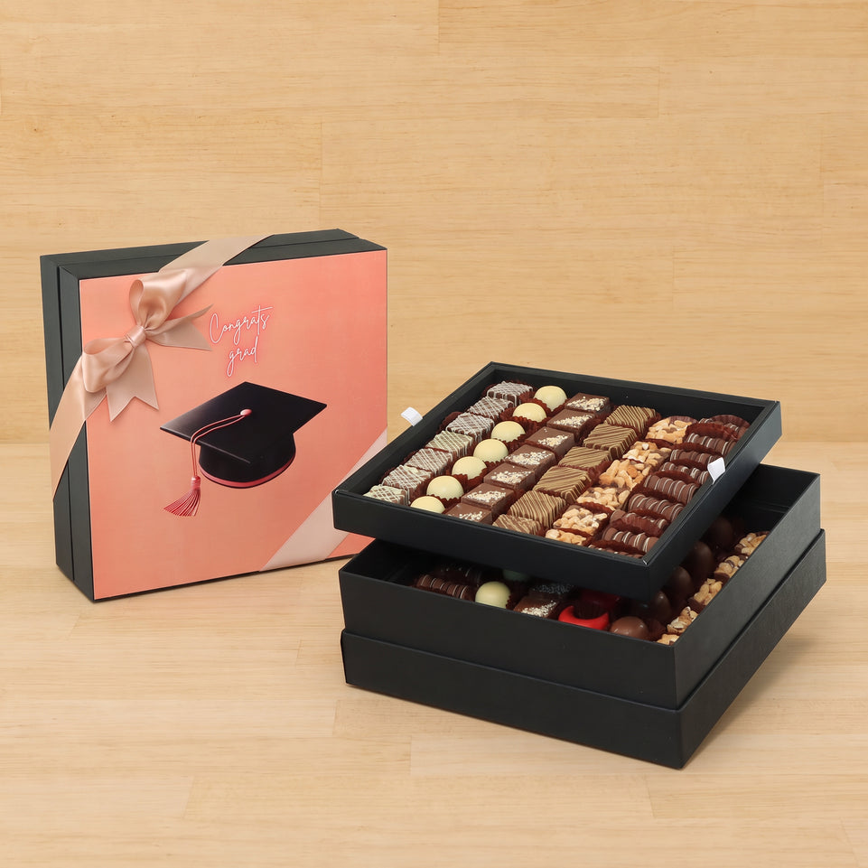 Graduation designed premium chocolate 2-layer hard box