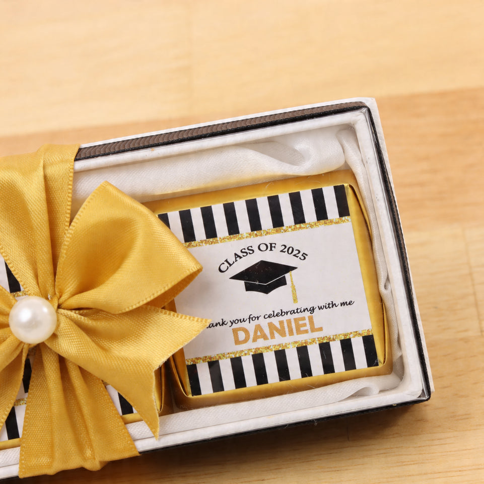 Set of 20 personalized graduation designed premium chocolate view top box giveaway