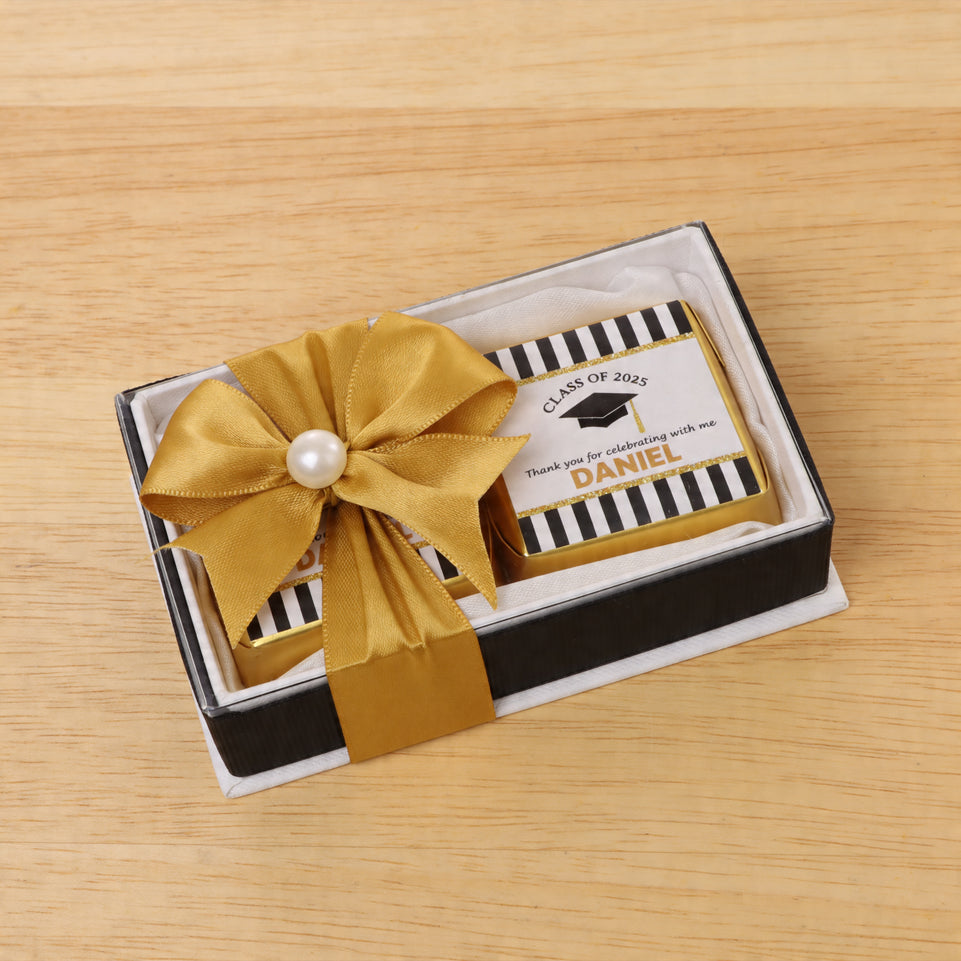 Set of 20 personalized graduation designed premium chocolate view top box giveaway