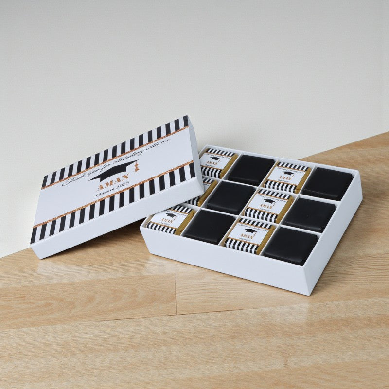 Graduation designed personalized premium chocolate 12P hard box