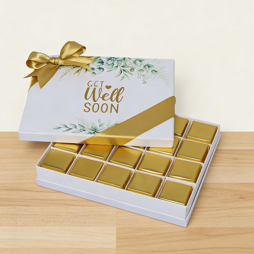 Get well soon eucalyptus designed 20P chocolate hard box