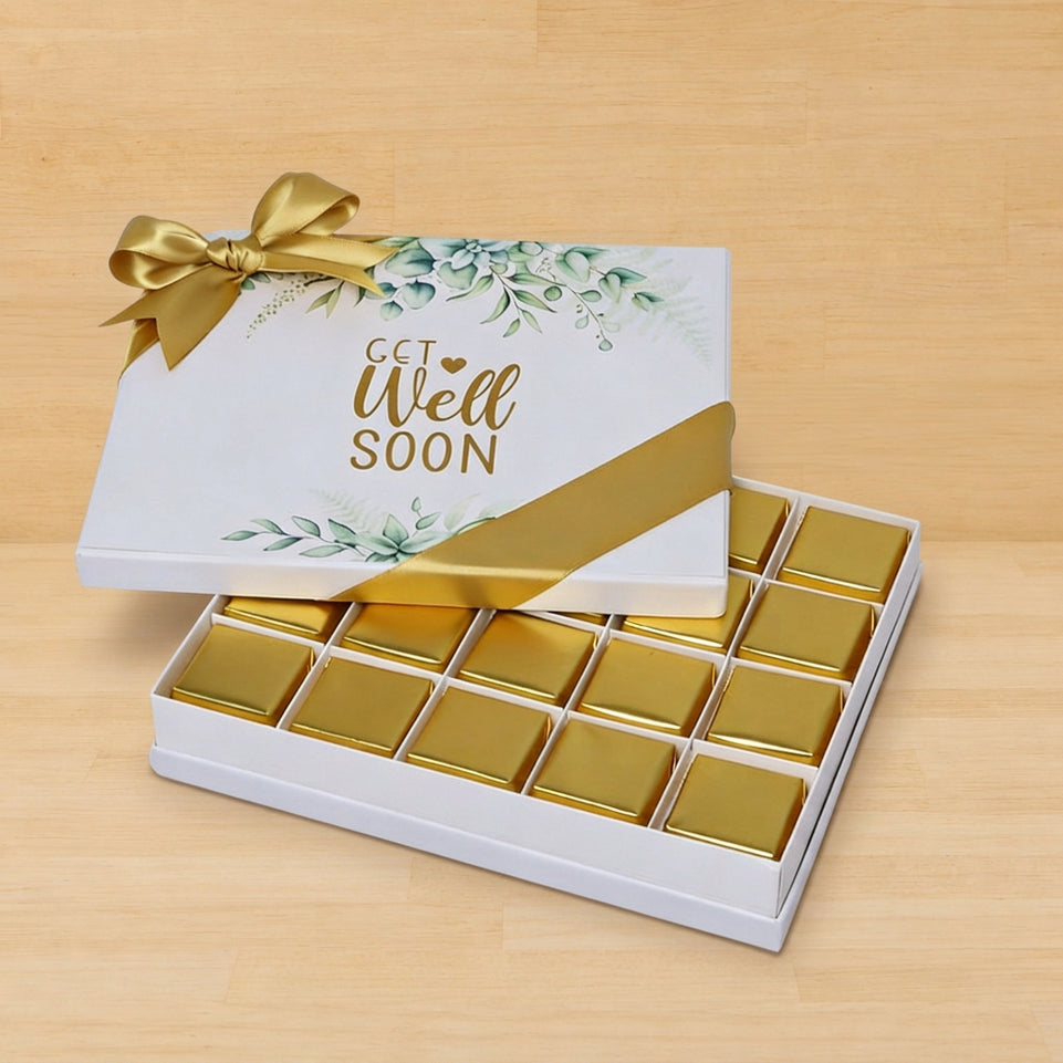 Get well soon eucalyptus designed 20P chocolate hard box