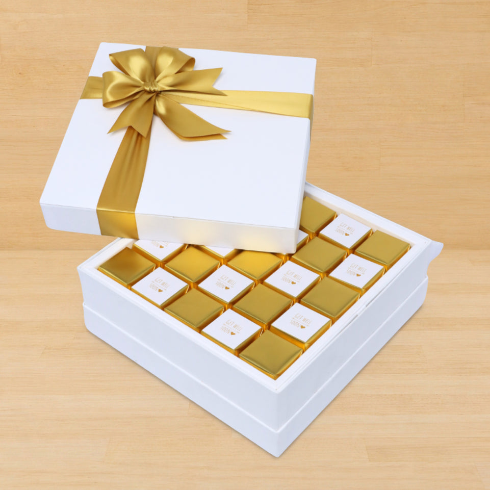 Get well soon gold designed premium chocolate hard box