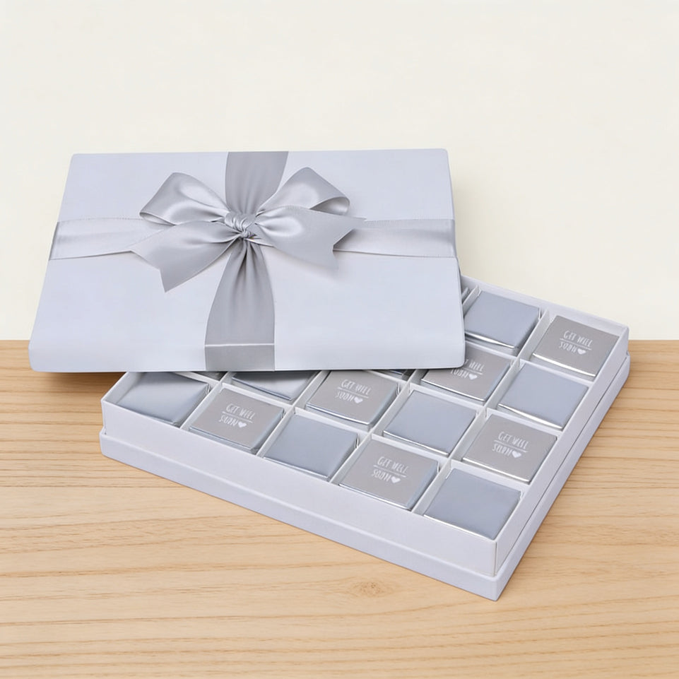 Get well soon silver classic 20P premium chocolate hard box