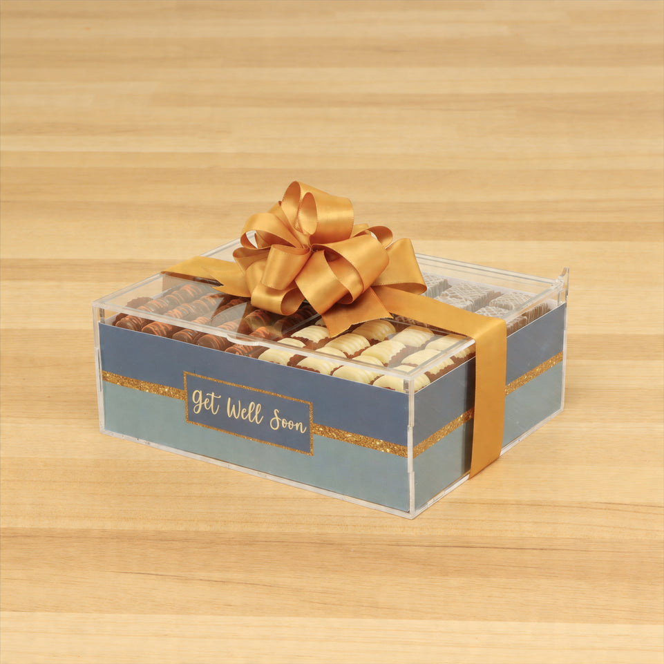 Get well soon designed premium chocolate small double acrylic tray