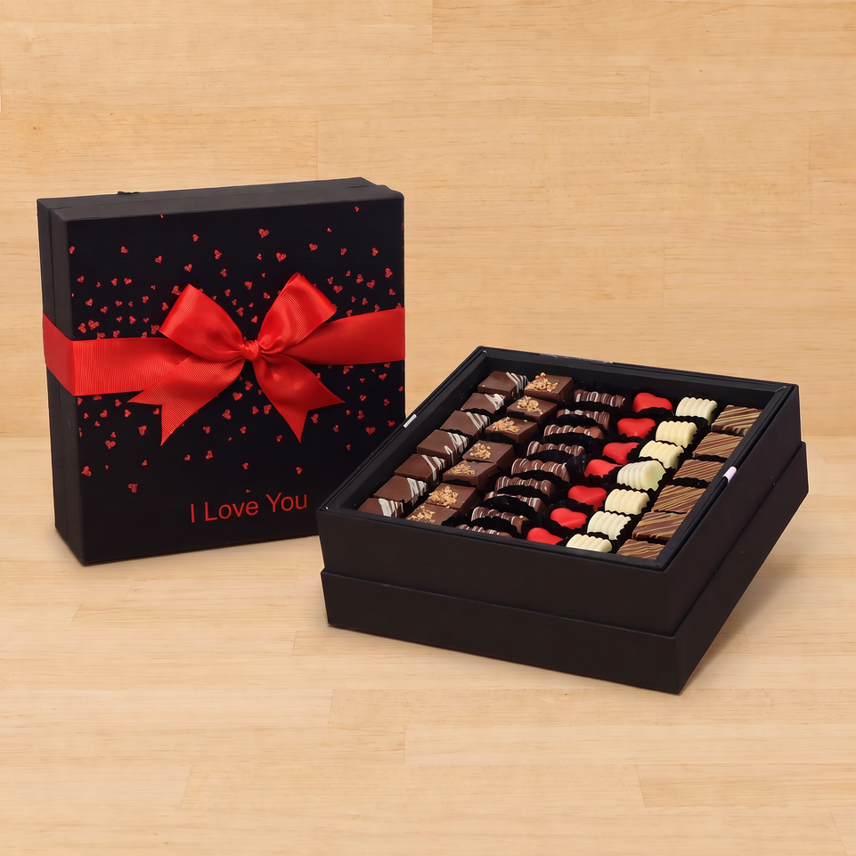 I Love You tiny hearts designed premium chocolate gift box