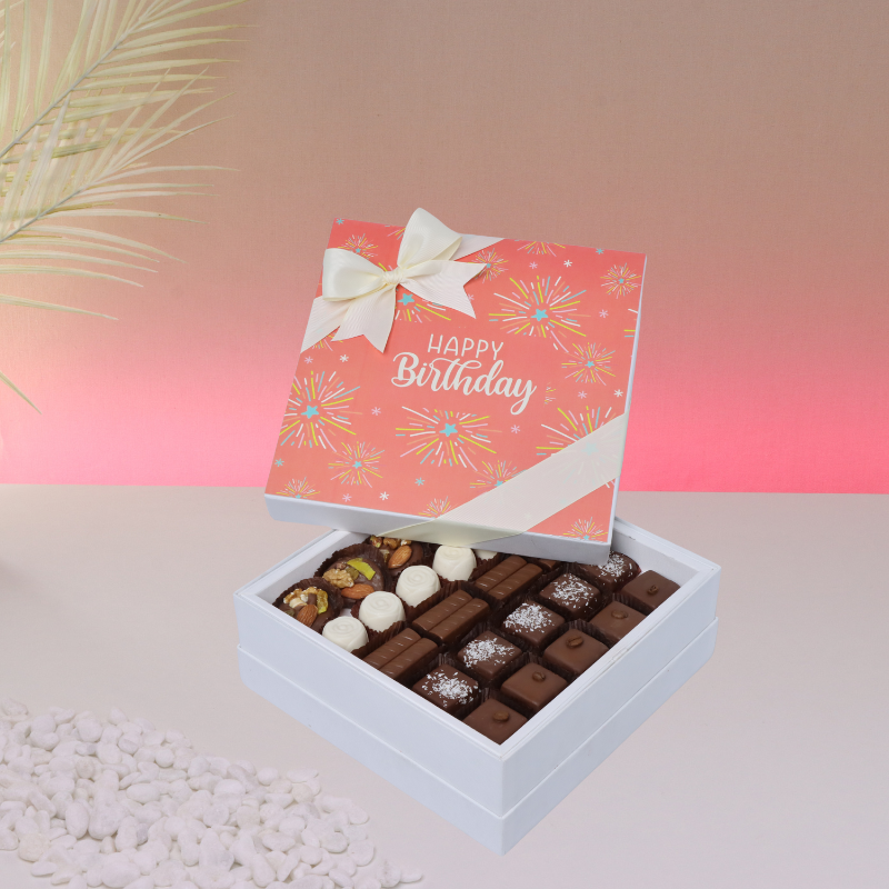 Happy Birthday fireworks designed premium chocolate hard box