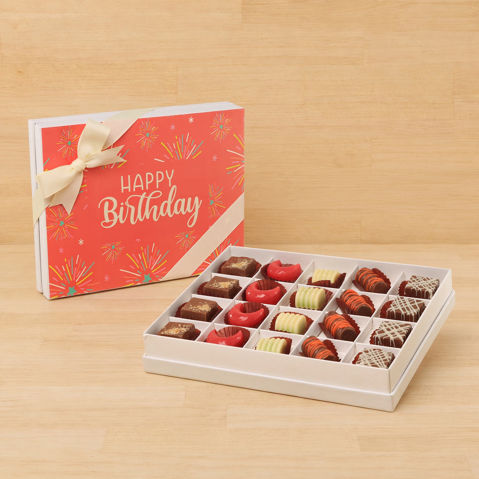 Happy birthday fireworks designed 20P chocolate hard box