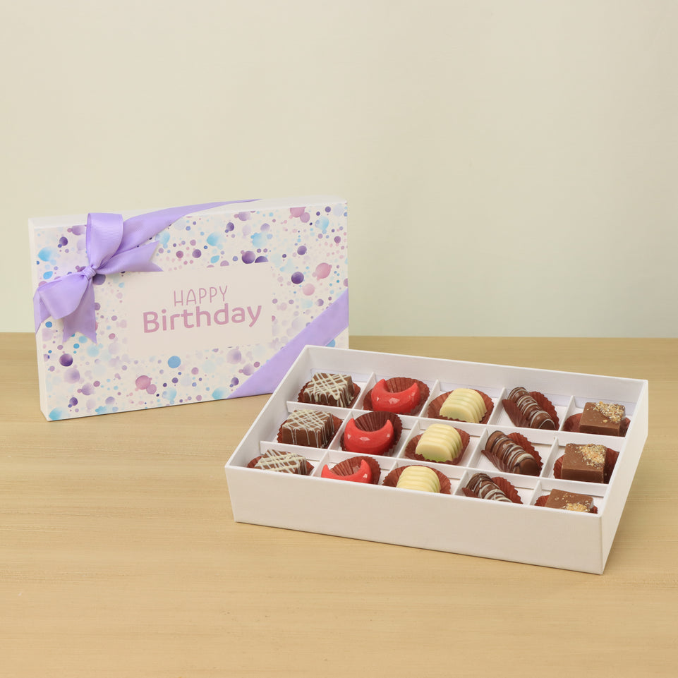 Happy birthday bubble designed 15P chocolate hard box